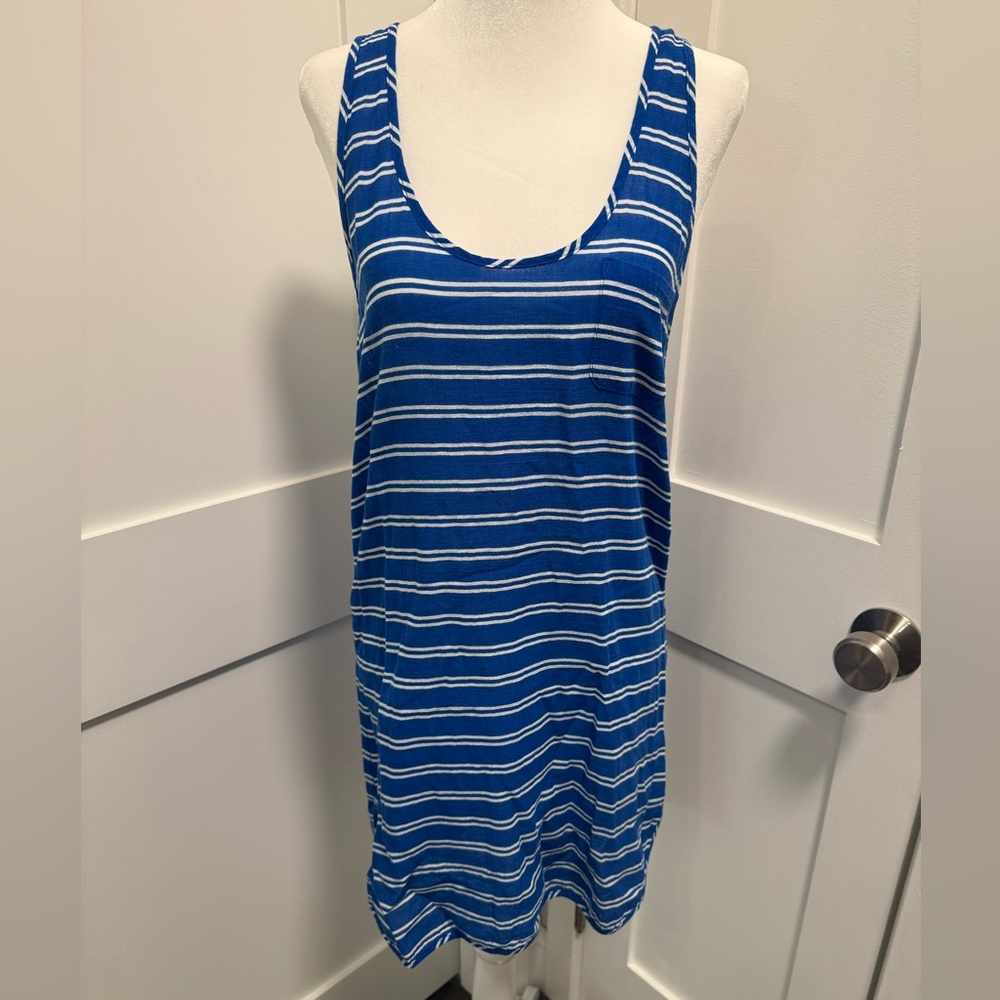 J. Crew Blue and White Striped Mini Dress